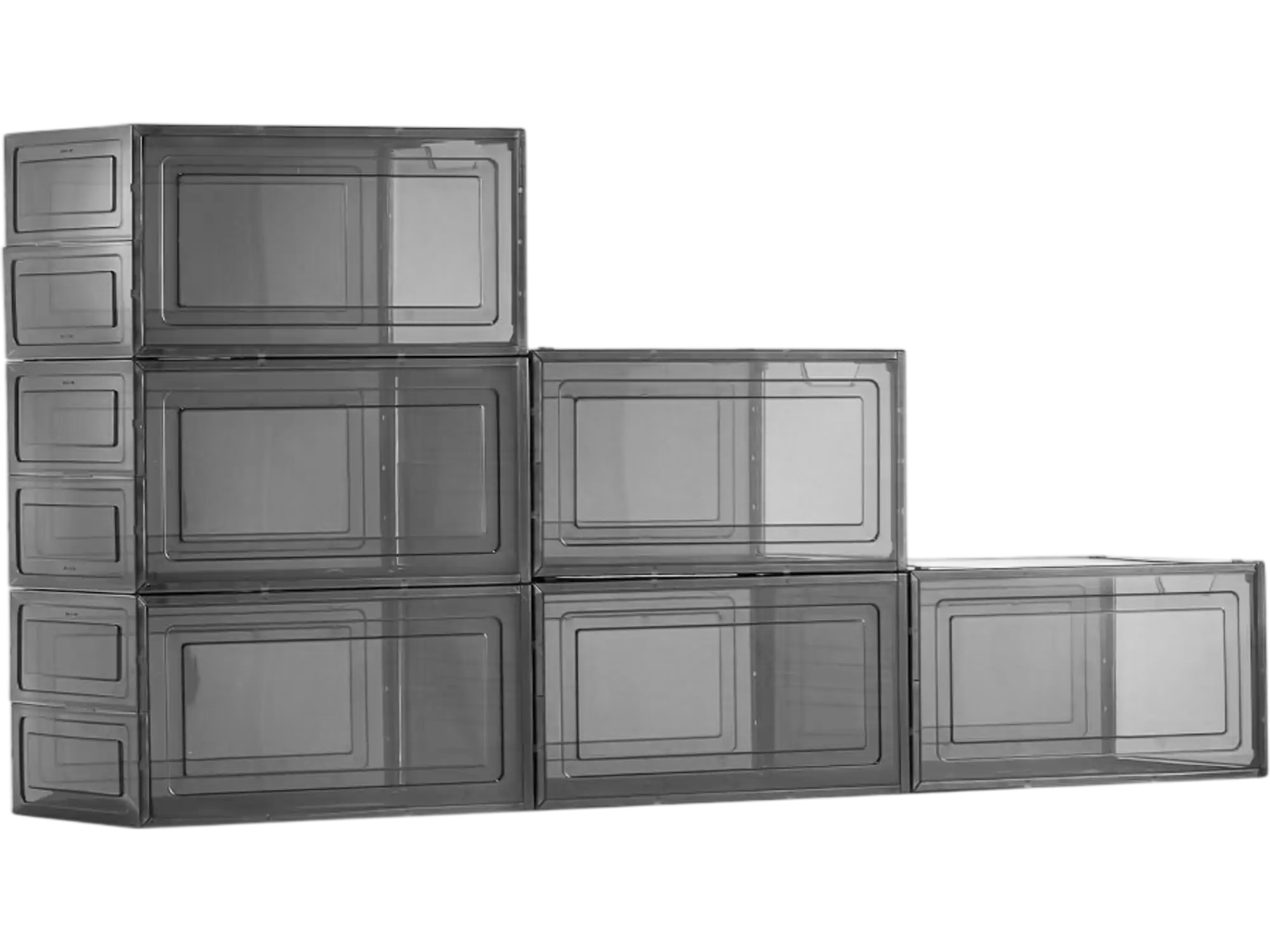 Vevor Shoe Storage Boxes Clear Stackable Organizer 6-Pack Fit US Size 13 New