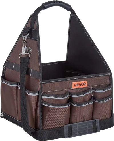 VEVOR Tool Bag, 13 Inch, 45-Pocket Open Top Tool Tote, Electrical Maintenance Toolbox Organizer Storage with Handle, Adjustable Shoulder Strap, Portable Toolbag, for Professionals DIY & Jobsite Use