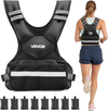VEVOR Adjustable Weighted Vest, 24-40 lbs Comfortable X-Shape Body Weight Vest Set with 8 Weight Packs and Reflective Stripe, for Men Women, Workout Equipment for Strength Training Running Jogging