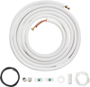 VEVOR 25FT Mini Split Line Set, 1/4" & 3/8" O.D Copper Pipes Tubing and Triple-Layer Insulation, for Air Conditioning or Heating Pump Equipment & HVAC with Rich Accessories (27ft Connection Cable)