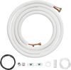 VEVOR 16FT Mini Split Line Set, 1/4" & 1/2" O.D Copper Pipes Tubing and Triple-Layer Insulation, for Air Conditioning or Heating Pump Equipment & HVAC with Rich Accessories (18ft Connection Cable)