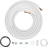 VEVOR 25FT Mini Split Line Set, 1/4" & 1/2" O.D Copper Pipes Tubing and Triple-Layer Insulation, for Air Conditioning or Heating Pump Equipment & HVAC with Rich Accessories (27ft Connection Cable)