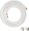 VEVOR 25FT Mini Split Line Set, 1/4" & 3/8" O.D Copper Pipes Tubing and Triple-Layer Insulation, for Mini Split Air Conditioning Refrigerant or Heating Pump Equipment & HVAC with Wrapping Strips.