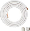 VEVOR 25FT Mini Split Line Set, 3/8" & 5/8" O.D Copper Pipes Tubing and Triple-Layer Insulation, for Mini Split Air Conditioning Refrigerant or Heating Pump Equipment & HVAC with Wrapping Strips.