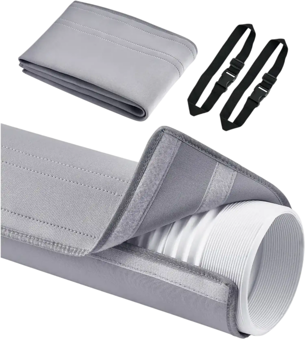 VEVOR Air Conditioner Hose Cover Wrap, Portable AC Hose Duct Vent Cover Sleeve, Insulation Sleeve for 5 & 5.9" Diameter Exhaust Hoses Tube, Easy Installation with 2 Adjustable Buckle Straps, Gray