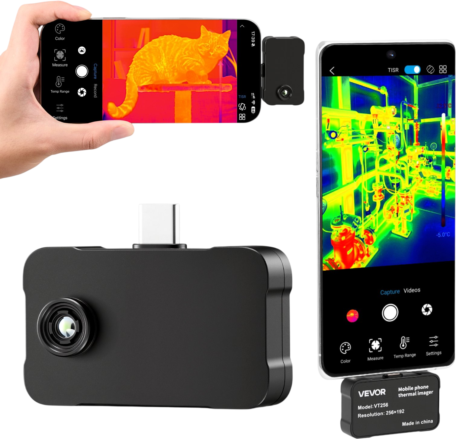 Vevor Thermal Imaging Camera for Smartphones 512 x 384 Super Resolution Android iOS New