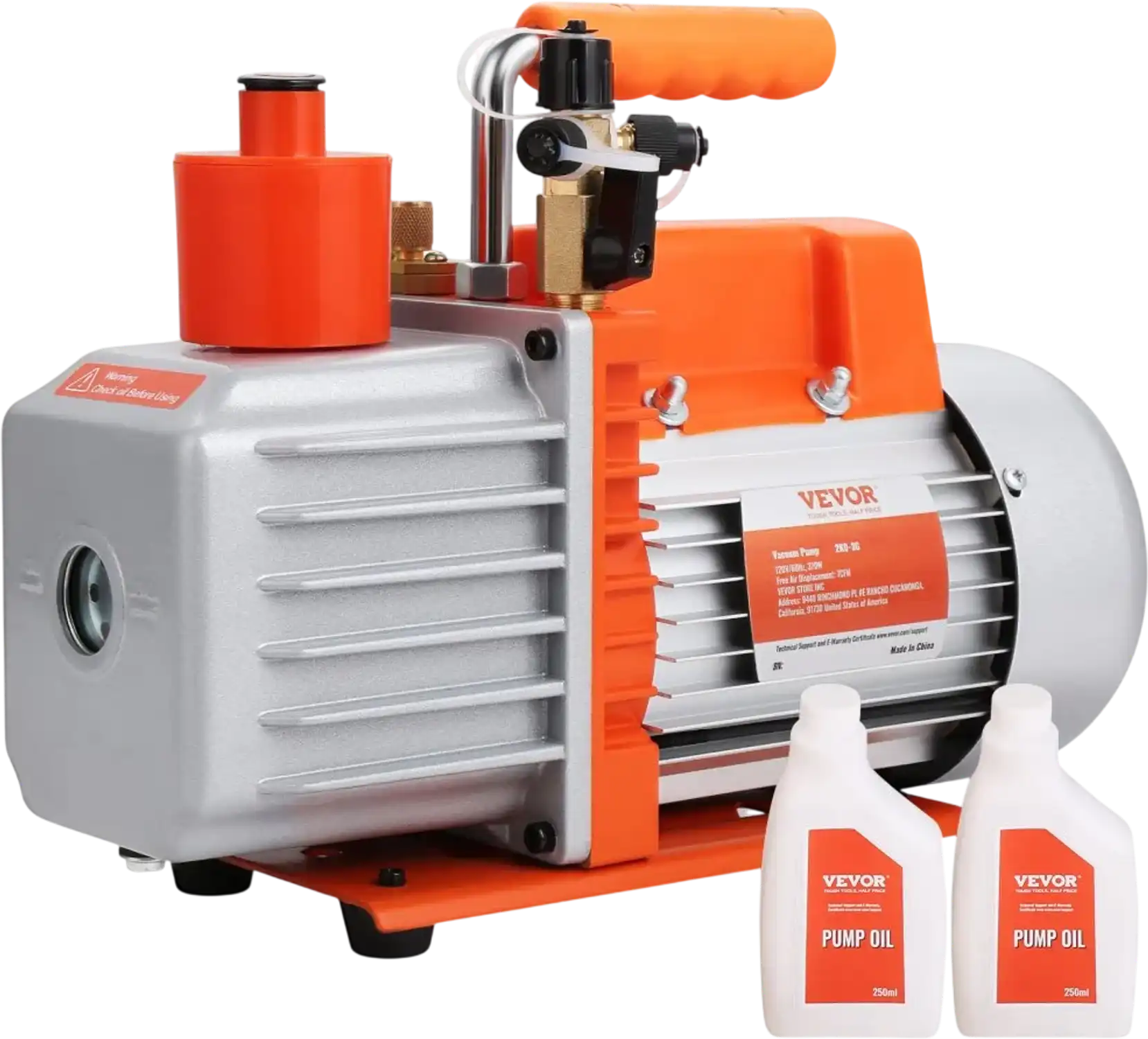 Vevor Vacuum Pump 1/2 HP 2-Stage Rotary Vane 7 CFM 120V Air Conditioning New