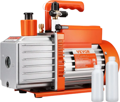 VEVOR 1/2 HP 2 Stage Rotary Vane Vacuum Pump, 5 CFM, 115V Air Conditioning Vacuum Pump, 1/4