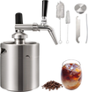 VEVOR Nitro Brew Coffee Maker 67Oz Nitro Coffee Maker 2L Portable Stainless Steel Nitro Cold Brew Coffee Maker Portable Cold Brew Coffee Maker With Brushes Home Keg Kit System