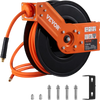 VEVOR Retractable Air Hose Reel, 3/8 IN x 50 FT Hybrid Air Hose Max 300PSI, Air Compressor Hose Reel with 5 In Lead in, Ceiling / Wall Mount Heavy Duty Double Arm Steel Reel