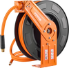 VEVOR Retractable Air Hose Reel, 1/2 IN x 50 FT Hybrid Air Hose Max 300PSI, Air Compressor Hose Reel Auto-Rewind with 5FT Lead in, Ceiling/Wall Mount Heavy Duty Single Arm Steel Reel, 1/2" NPT Fitting