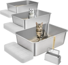 VEVOR Cat Litter Box, 8 inches Deep, XL Extra Large Stainless Steel Cat Litter Box with Scoop, Wide Filtering Foot Board & High Sides, Enclosed Odor-Free Easy-to-Clean Litter Box, Fit for Big Cats