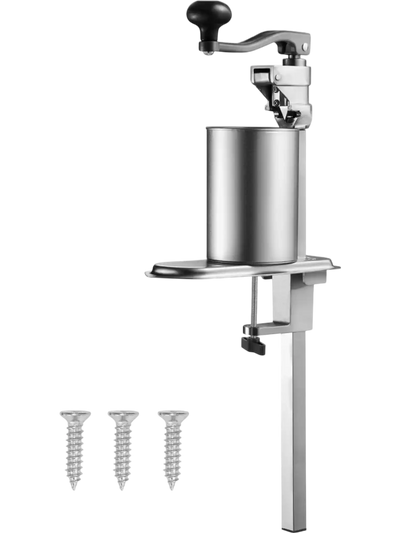 VEVOR Commercial Can Opener, Heavy-Duty Manual Tabletop Cans Opener for Cans Up to 11.8 in Height, Height-Adjustable Can Openers Fixed with Screws & Table Clamp, for Restaurant, Hotel, and Food Store