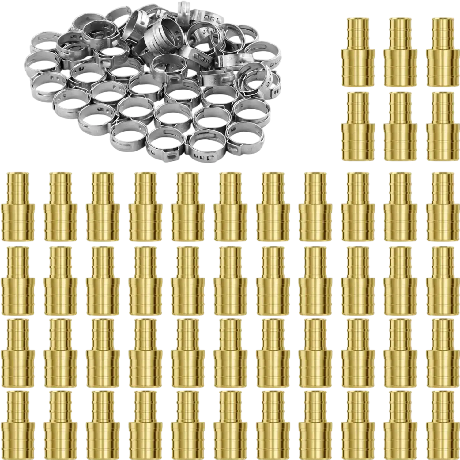 Vevor Pipe Fittings Brass Clamp-Style 1/2 NPT Internal Thread Connector 50 Pc New