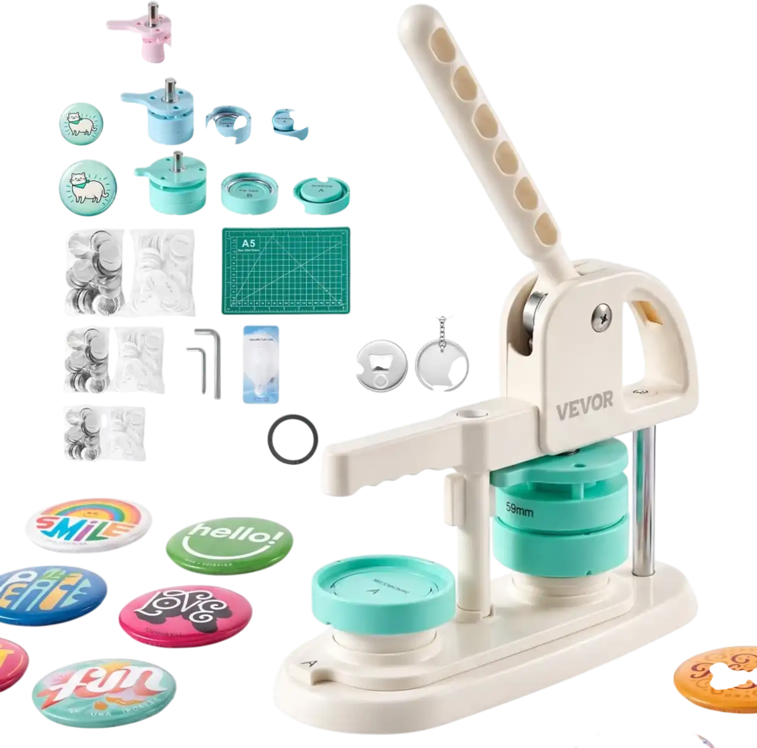Vevor Button Maker Machine Quick-Change Pin Maker 1