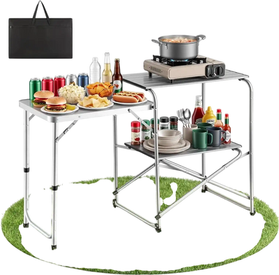 Vevor Camping Kitchen Table Slim-Fold Portable Cook Station New
