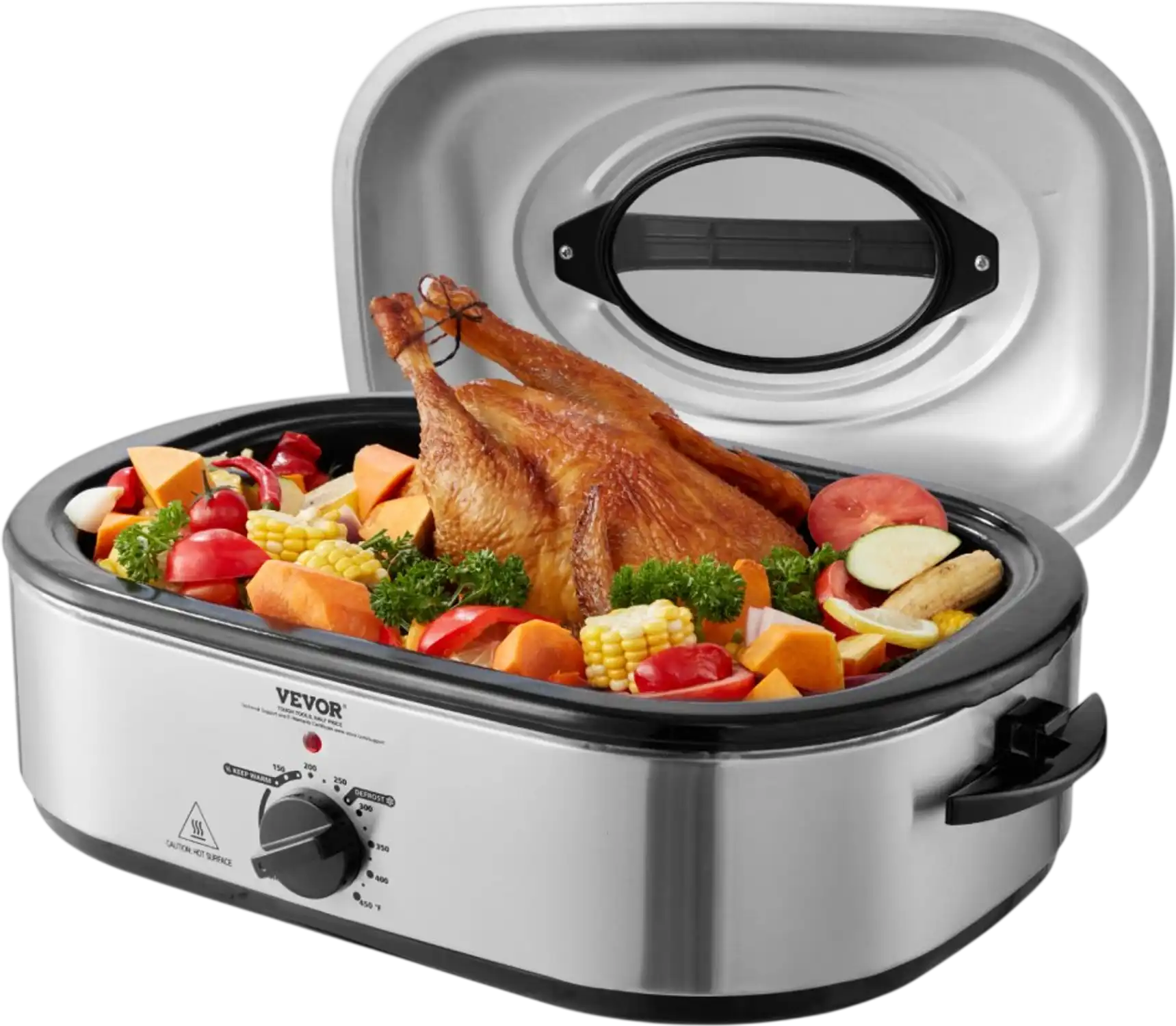 Vevor Roaster Oven 18 QT Electric Turkey Roaster with Self-Basting Lid New