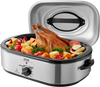 VEVOR Electric Roaster Oven, 18 QT Turkey Roaster Oven with Self-Basting Lid, 1450W Roaster Oven with Defrost & Warm Function, Adjustable Temperature, Removable Pan & Rack, Fits Turkeys Up to 22LBS