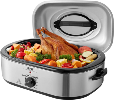 Vevor Roaster Oven 18 QT Electric Turkey Roaster with Self-Basting Lid New