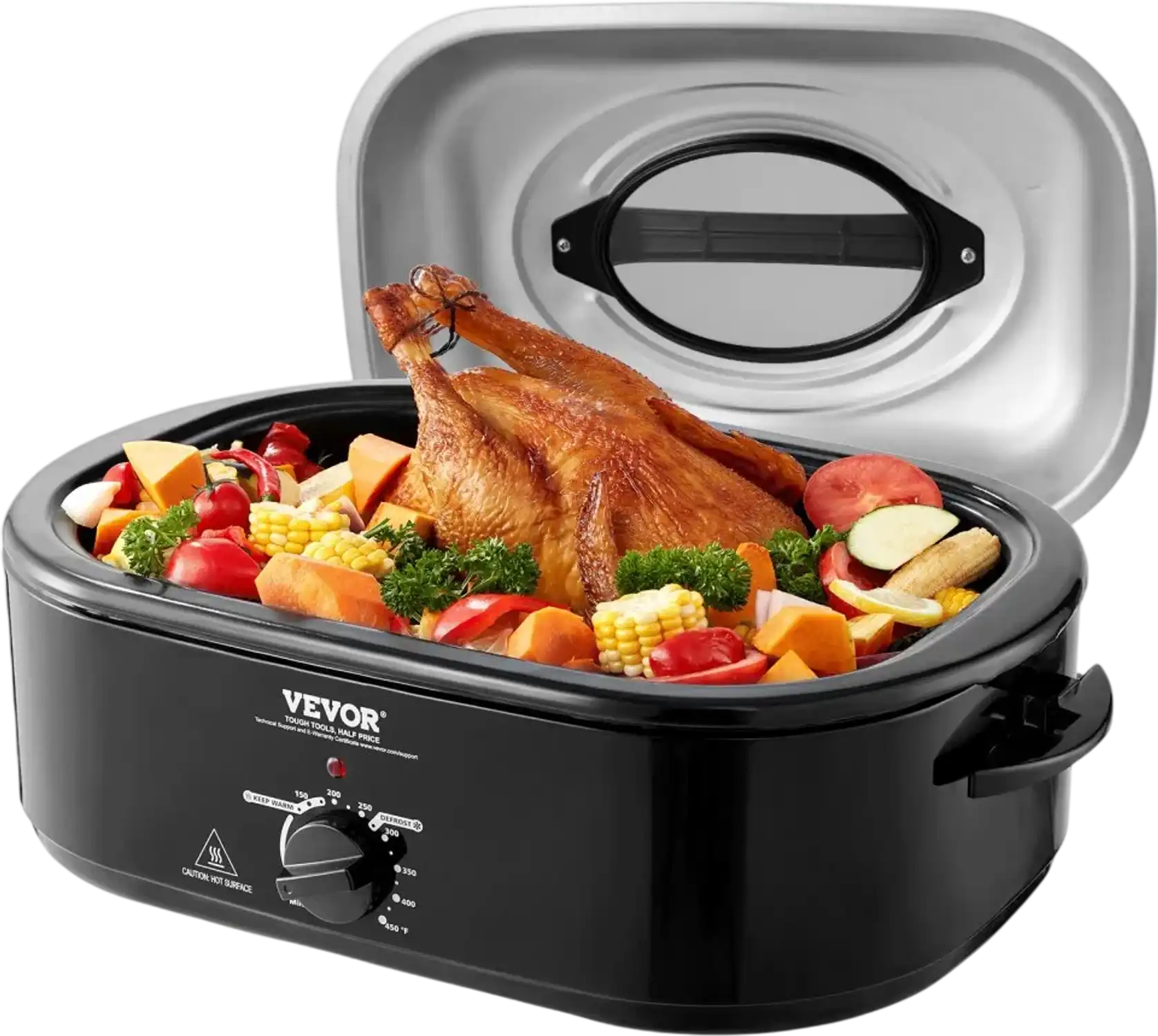Vevor Roaster Oven 20 QT Electric Turkey Roaster with Self-Basting Lid New