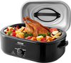 VEVOR Electric Roaster Oven, 20 QT Turkey Roaster Oven with Self-Basting Lid, 1450W Roaster Oven with Defrost & Warm Function, Adjustable Temperature, Removable Pan & Rack, Fits Turkeys Up to 24LBS