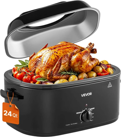Vevor Roaster Oven 24 qt Electric Turkey Roaster Black 1450W New