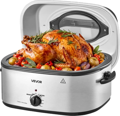 Vevor Roaster Oven 22 Qt Electric Turkey Cooker with Self-Basting Lid New