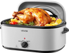VEVOR Roaster Oven, 26QT Electric Roasting Pan, 150-450℉ Adjustable Temperature Fast-Cooking Turkey Roaster with Cool-Touch Handle, Visible Self-Basting Lid, Defrost & Warm Function, Fits 30lb Turkey