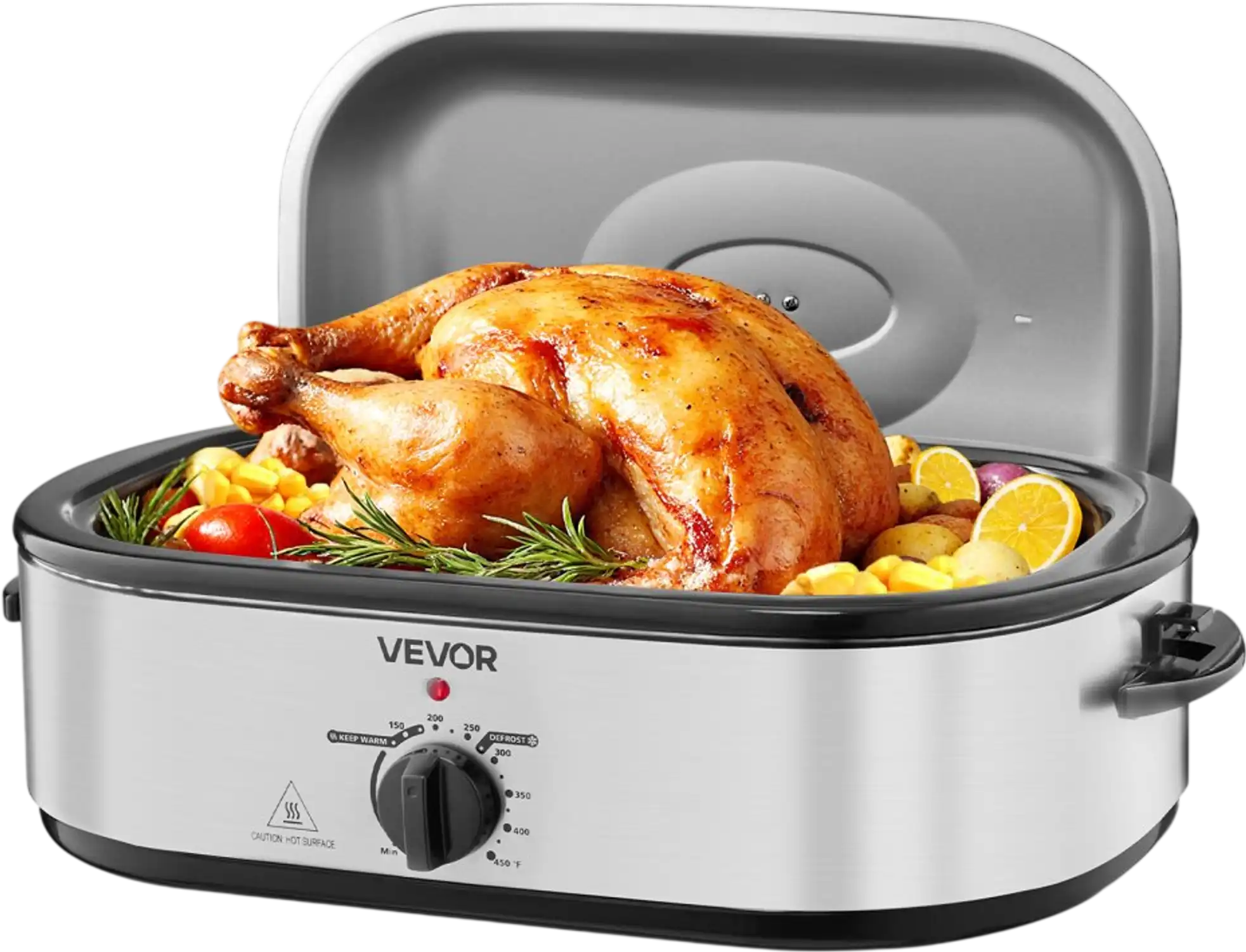 Vevor Roaster Oven 18QT Electric Turkey Roaster with Self-Basting Lid New