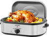 VEVOR Roaster Oven, 18QT Electric Roaster Oven, 150-450℉ Adjustable Temperature Electric Roasting Pan with Self-Basting Lid, Cool-Touch Handle, Defrost & Warm Function, Stainless Steel Turkey Ovens