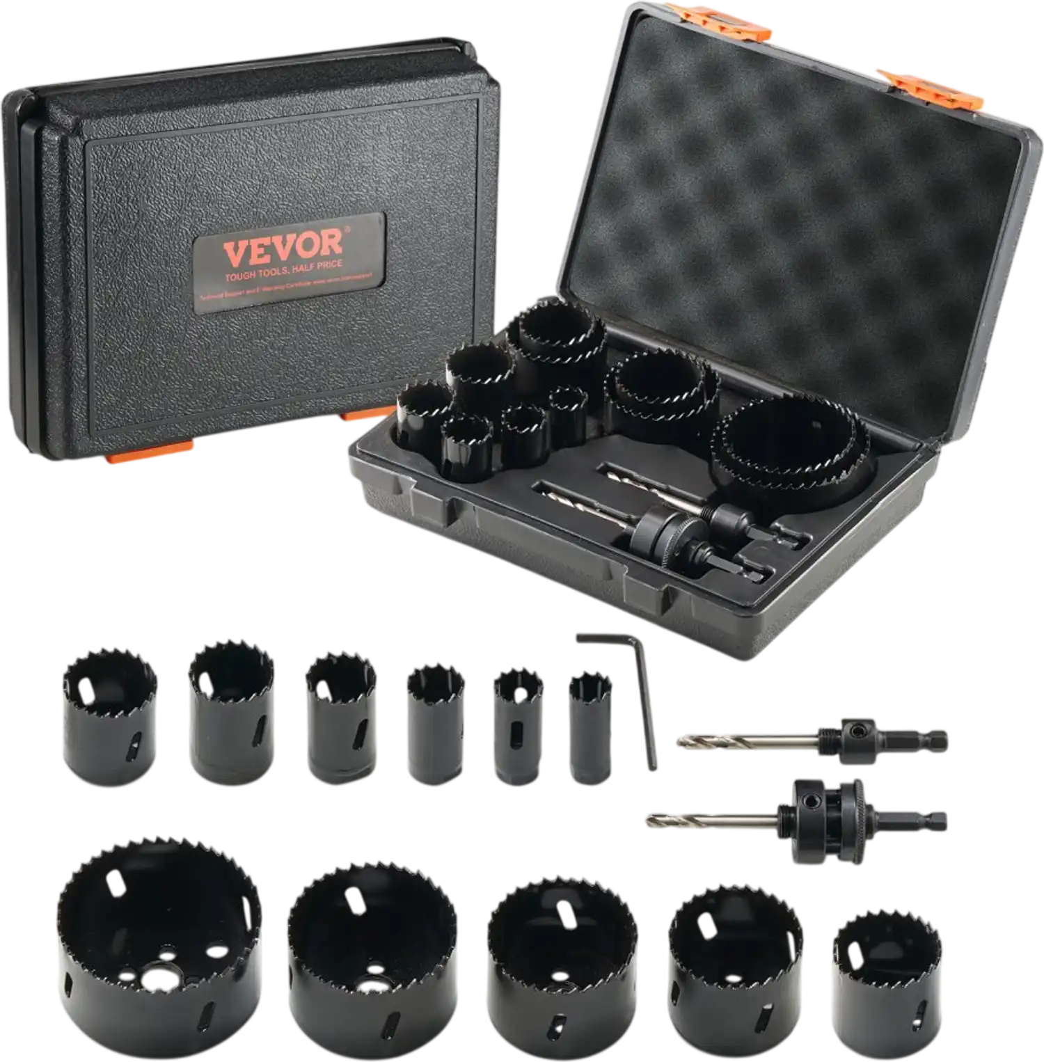 Vevor Hole Saw Kit Bi-Metal M42 11-Piece General Purpose Set with Carrying Case New