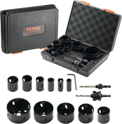 Vevor Hole Saw Kit Bi-Metal M42 11-Piece General Purpose Set with Carrying Case New