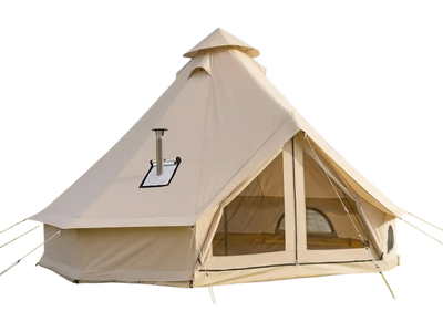 VEVOR Oxford Bell Tent, 4 Seasons 16.4 ft Yurt Tent for Camping with Stove Jack, Waterproof Breathable Holds up to 7 People with Zipped Detachable Floor, Family Camping Glamping Outdoor Hunting Party
