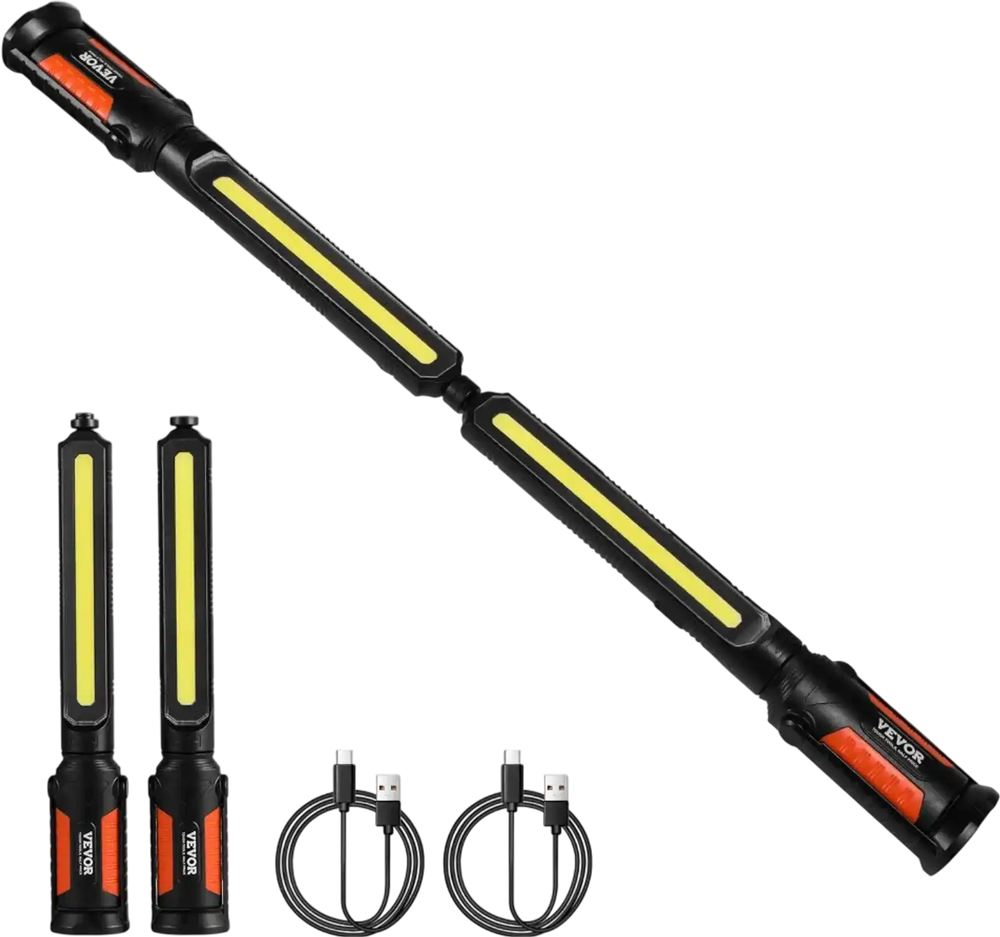 VEVOR Underhood Work Light, 1450LM, 4400mAh Rechargeable Magnetic Bright LED Light, Portable Cordless Mechanic Work Light Bar, for Car Repairing Inspection Garage Workshop Emergency Home Lighting