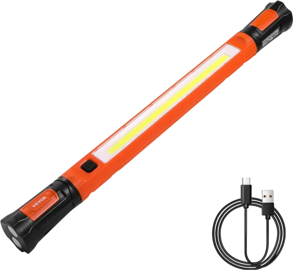 VEVOR Underhood Work Light, 1250LM, 6000mAh Rechargeable Magnetic Bright LED Light, Portable Cordless Mechanic Work Light Bar, for Car Repairing Inspection Garage Workshop Emergency Home Lighting
