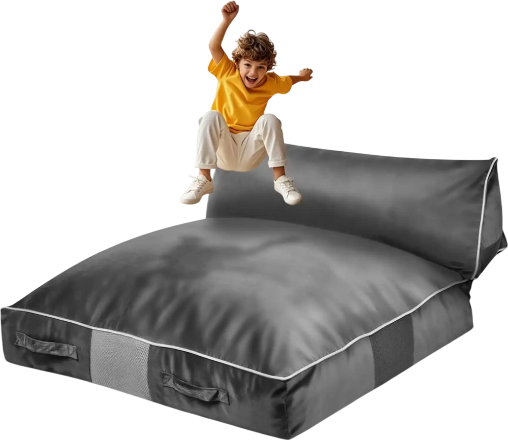 VEVOR Crash Pad, 5 x 4.5 ft Crash Pad for Kids Sensory with Foam Blocks and Washable Cover, Large Soft Foam Landing Zone Giant Pillow Mat, Sensory Room Equipment for Children Jumping, Relaxing & Play