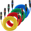 VEVOR XLR Cable 25 ft, 4 Pack, Shielded Balanced DMX Male to Female Microphone Cables, Gold-Plated 3-Pin XLR Mic Speaker Cord Wires, for Stage Lighting, Microphones, Amplifier, Mixer, Speaker Systems