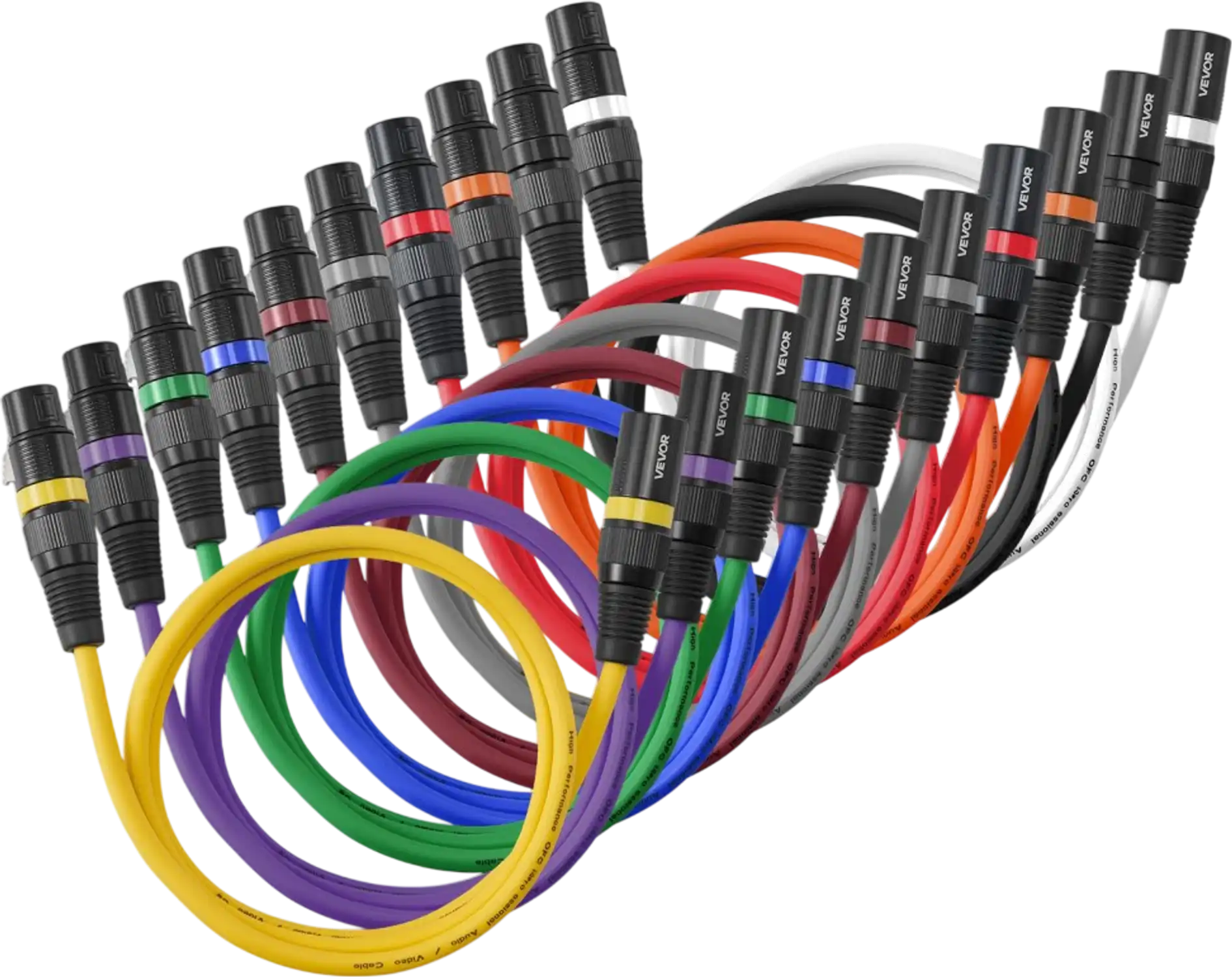 Vevor XLR Cable 3.3' 10-Pack Shielded Balanced 3-Pin Male to Female Microphone Cables New