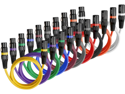 Vevor XLR Cable 6.5' 10-Pack Shielded Balanced Male to Female Microphone Cables New