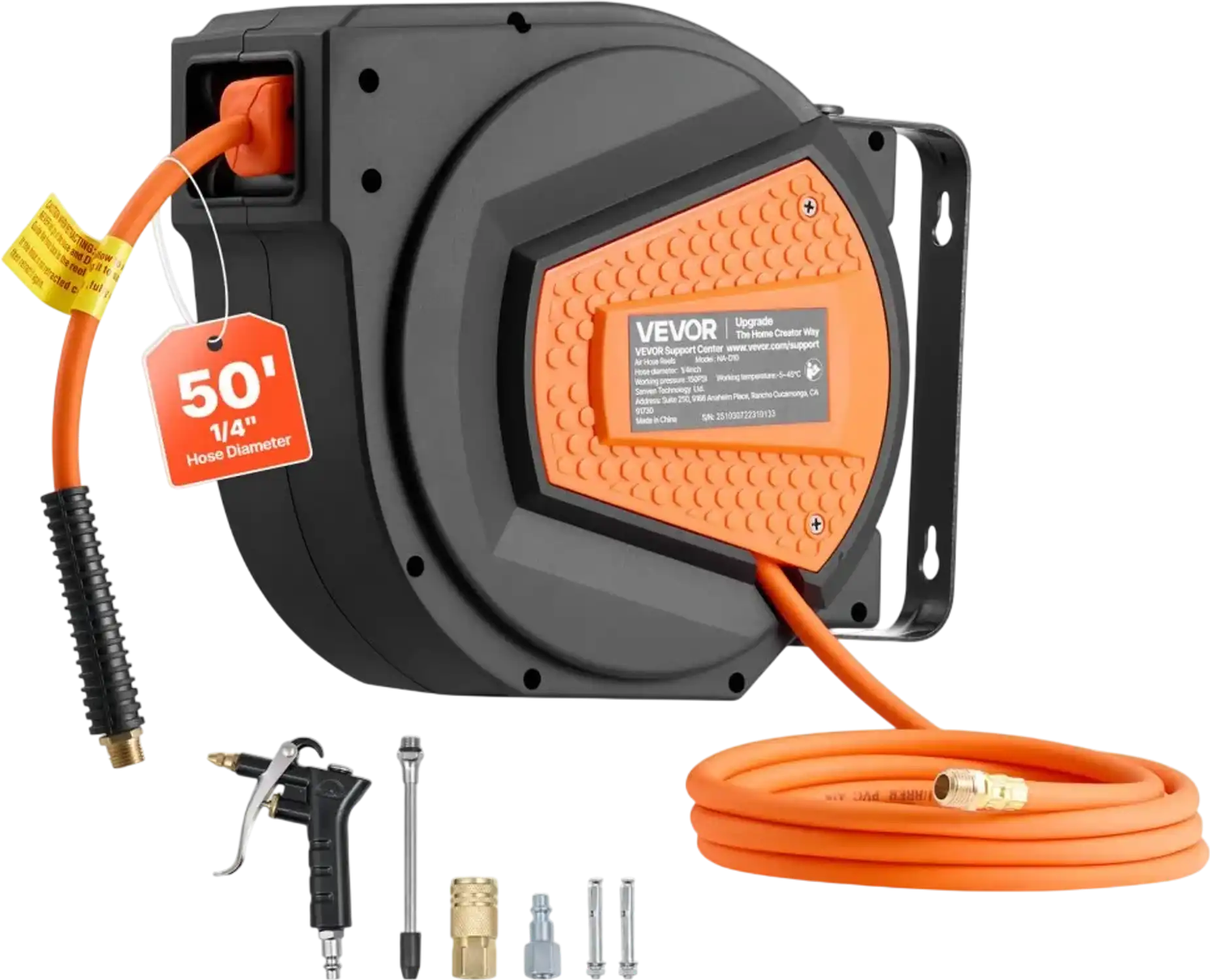 Vevor Air Hose Reel Retractable 1/4