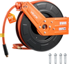 VEVOR Retractable Air Hose Reel, 1/2 Inch x 50 FT Rubber Air Hose Max 300PSI, Auto Rewind Air-Compressor Hoses Reel with 5 ft Lead in, Ceiling/Wall Mount for Garage Workshops