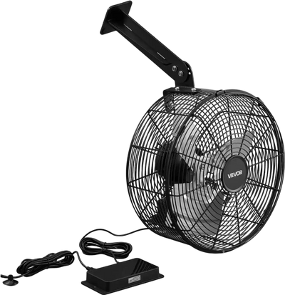 VEVOR Greenhouse Air Circulation Fan, 1800 CFM Powerful Air Circulator Electric Fan, 10 Speeds, 3 Switchable Modes, LCD Control, Ceiling Wall Mount, Fast Ventilation for Greenhouse, Patio, Garage