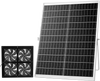 VEVOR Solar Powered Fan, 25W Solar Panel with 4 Fans, Adjustable Solar Panel Angle, 2668 RPM High-Speed, Flexible Installation, Fast Air Exchange for Greenhouse, Grow Tents, Chicken Coops, Shelters