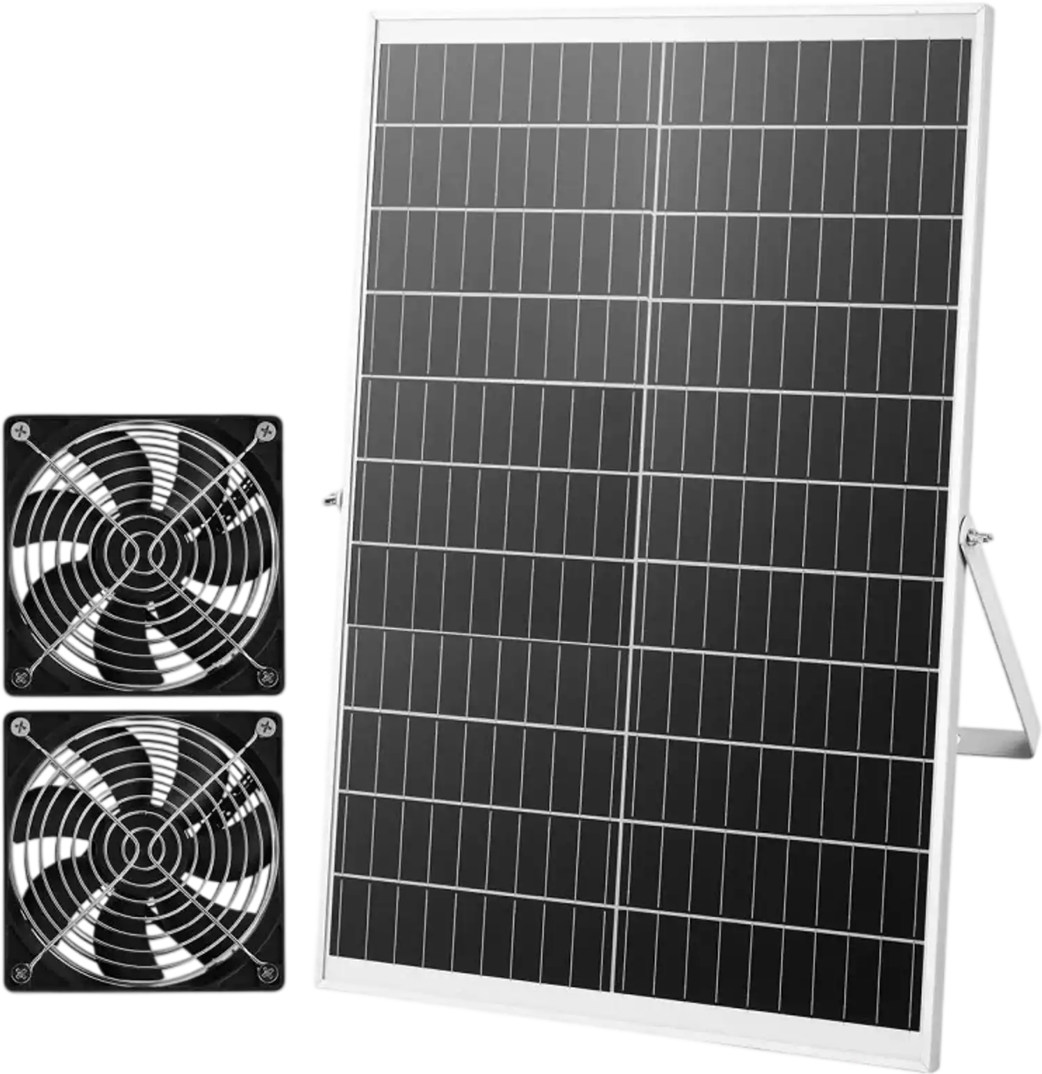 Vevor Solar Powered Fan 30W Dual-Fan Greenhouse Ventilation Kit New