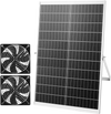 VEVOR Solar Powered Fan, 30W Solar Panel with 2 Fans, Adjustable Solar Panel Angle, 2668 RPM High-Speed, Flexible Installation, Fast Air Exchange for Greenhouse, Grow Tents, Chicken Coops, Shelters