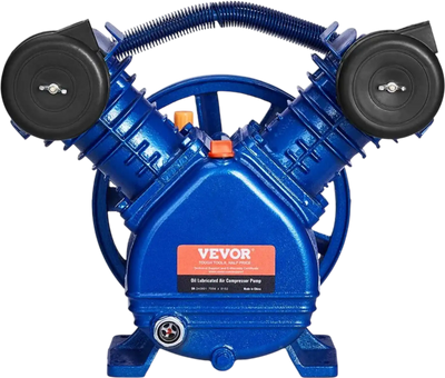 Vevor Air Compressor Pump Head 3 HP Twin Cylinder Oil-Lubricated Cast Iron 116 PSI New