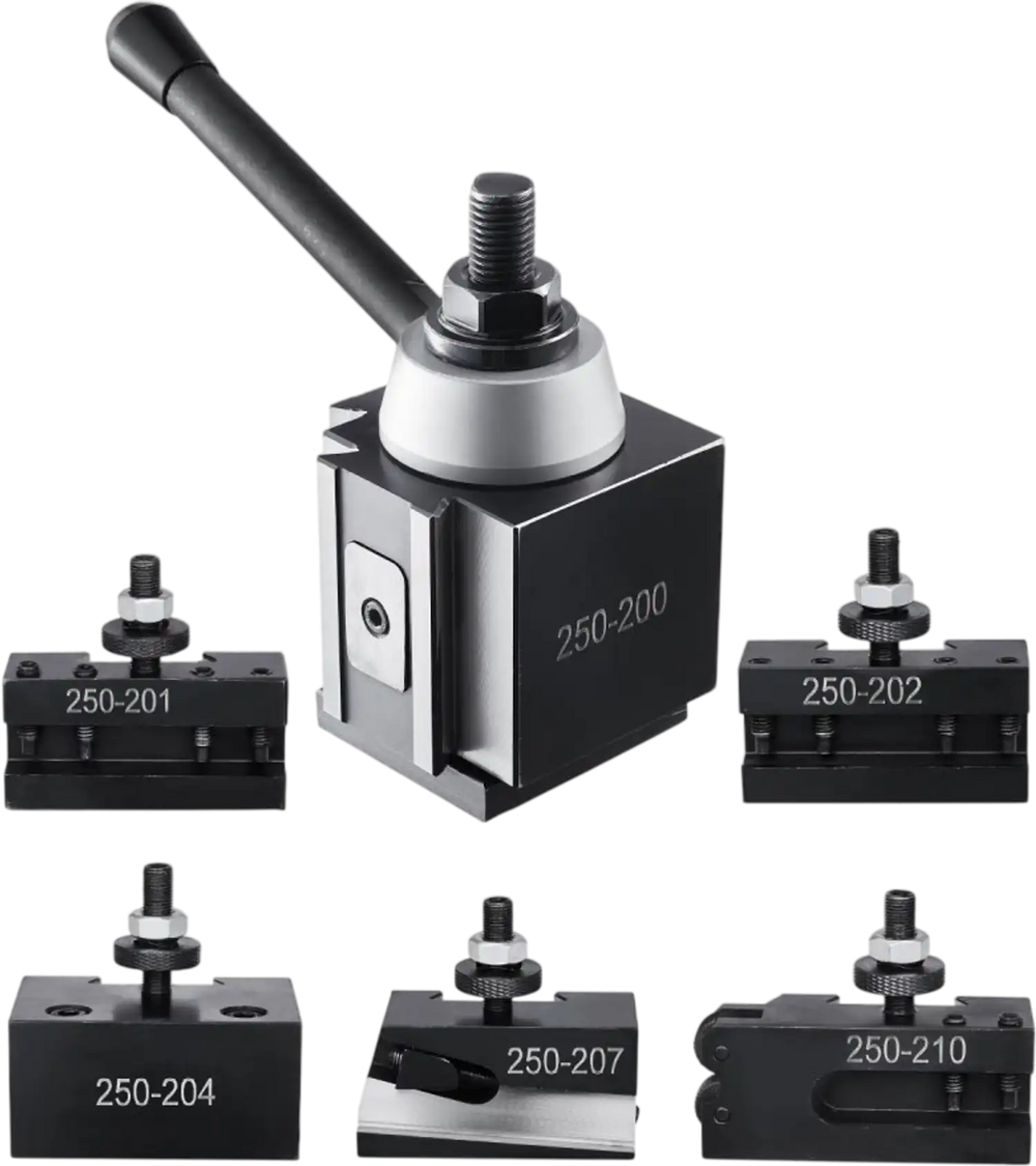 VEVOR Quick Change Tool Post Set, 6 Pcs, Includes Lathe Tool Holders, Wedge Type Tool Post with Turning Tool Holder Accessories, for Mini Lathe & Metal Lathe 10"-15" Swing, Durable Steel Material