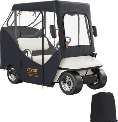 Vevor Golf Cart Enclosure 2-Passenger 600D Polyester Cover with 4-Sided Transparent Windows New