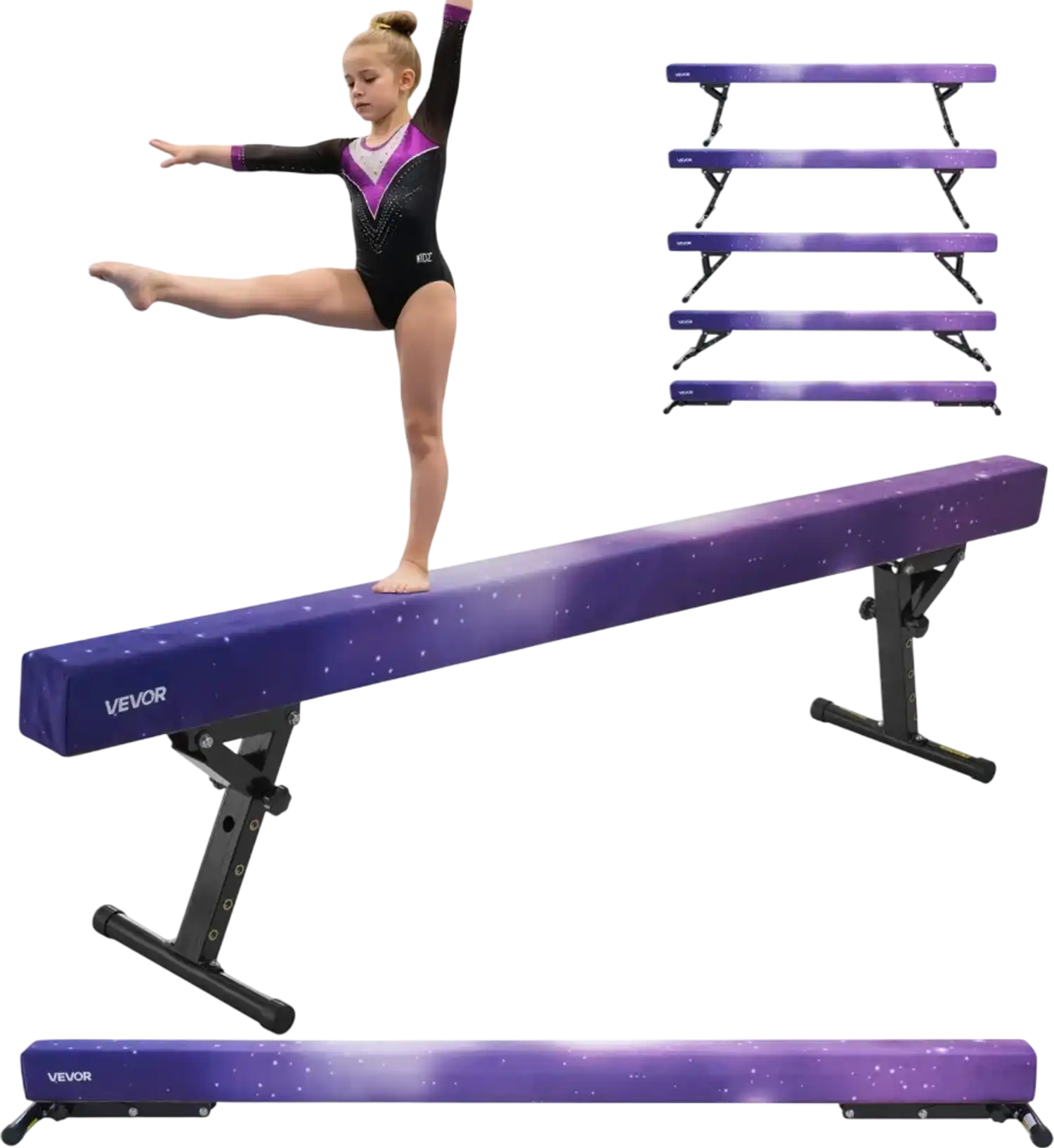 Vevor Balance Beam 8' Adjustable Gymnastics Training Beam Galaxy New