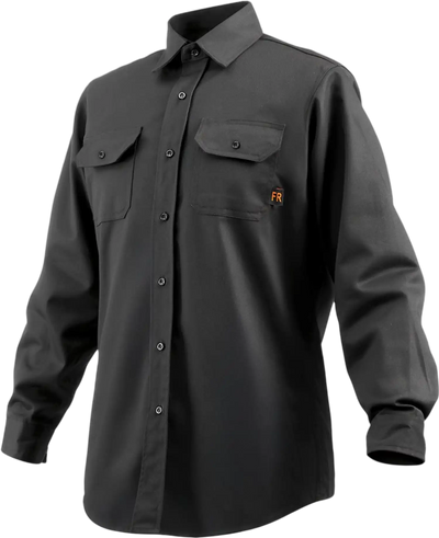 VEVOR Flame Resistant Welding Jacket, 7oz. FR Shirts for Men, Machine Washable Cotton Heat-Resistant Welding Shirt, Meets ATPV 9.2 Cal/cm² Arc Rating - L Size